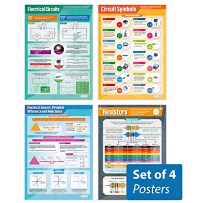 Daydream Education Carteles de circuitos eléctricos, juego de 4, pósteres científicos, papel brillante de 850 mm x 594 mm (A1), gráficos científicos para el aula, gráficos educativos por Daydream Education Carteles de circuitos eléctricos, juego de 4, pósteres científicos, papel brillante de 850 mm x 594 mm (A1), gráficos científicos para el aula, gráficos educativos por