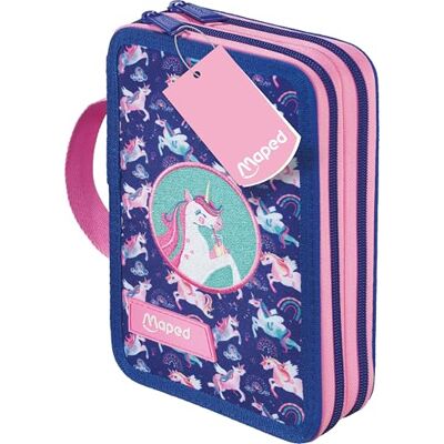 Maped Estuche de Unicornio Mágico de 2 Pisos Plumier Completo con 38 Suministros Escolares Incluidos, Doble Compartimento con Cremallera Resistente, Organización Fácil y Diseño Colorido para Niñas Maped Estuche de Unicornio Mágico de 2 Pisos Plumier Completo con 38 Suministros Escolares Incluidos, Doble Compartimento con Cremallera Resistente, Organización Fácil y Diseño Colorido para Niñas