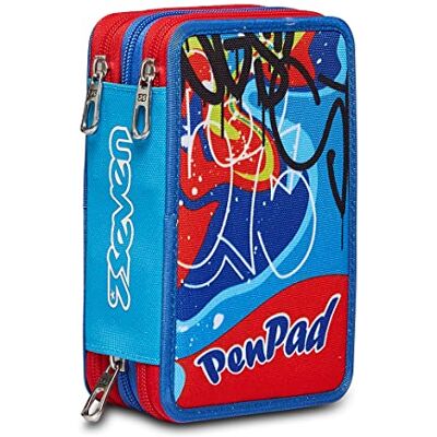 Seven Estuche Escolar 3 Compartimientos – Pen Pad, Bluebell Turquoise con Material Incluido: Lápices, Bolígrafos y Marcadores – Gran Capacidad para Niñas, Niños y Adolescentes Seven Estuche Escolar 3 Compartimientos – Pen Pad, Bluebell Turquoise con Material Incluido: Lápices, Bolígrafos y Marcadores – Gran Capacidad para Niñas, Niños y Adolescentes