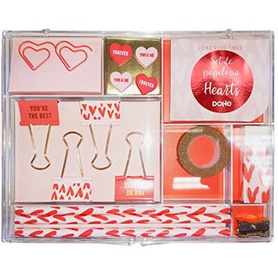 DOHE Set de papelería de 17 piezas Hearts DOHE Set de papelería de 17 piezas Hearts