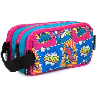 Starplast Estuche 3 Cremalleras 3 Compartimentos, Amplio, Cierre Cremallera, con Asa, Multiuso, Gran Capacidad, Porta Todo, para Uso Escolar Modelo Boom Starplast Estuche 3 Cremalleras 3 Compartimentos, Amplio, Cierre Cremallera, con Asa, Multiuso, Gran Capacidad, Porta Todo, para Uso Escolar Modelo Boom