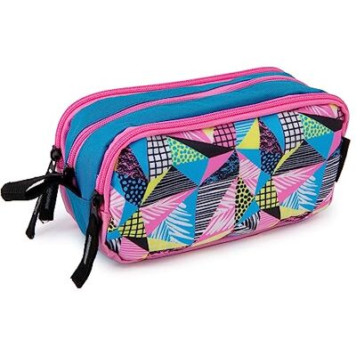 Starplast Estuche Escolar Porta Todo, 3 Cremalleras, 3 Compartimentos, Gran Capacidad, Multiuso, para Uso Escolar, Trabajo, Universidad TRIÁNGULOS Starplast Estuche Escolar Porta Todo, 3 Cremalleras, 3 Compartimentos, Gran Capacidad, Multiuso, para Uso Escolar, Trabajo, Universidad TRIÁNGULOS