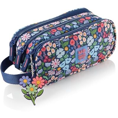 Miquelrius Estuche Escolar Triple con Asa, Portatodo Reciclado con 3 Compartimentos, Cremalleras de Plástico, Tiradores de Cuerda, Llavero, Vuelta al Cole, 21 x 6 x 10,5 cm, Spring Dawn Miquelrius Estuche Escolar Triple con Asa, Portatodo Reciclado con 3 Compartimentos, Cremalleras de Plástico, Tiradores de Cuerda, Llavero, Vuelta al Cole, 21 x 6 x 10,5 cm, Spring Dawn