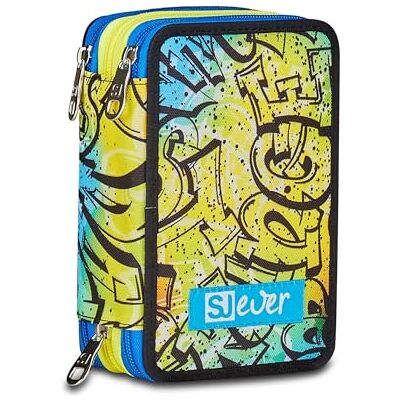 SJ GANG STYLE JAM GANG Estuche Escolar 3 Cremalleras Sj Ever, Multicolor, portalápices Triple Compartimento Completo con bolígrafos, lápices, Colores, Accesorios Mochila, Escuela Primaria, niño SJ GANG STYLE JAM GANG Estuche Escolar 3 Cremalleras Sj Ever, Multicolor, portalápices Triple Compartimento Completo con bolígrafos, lápices, Colores, Accesorios Mochila, Escuela Primaria, niño