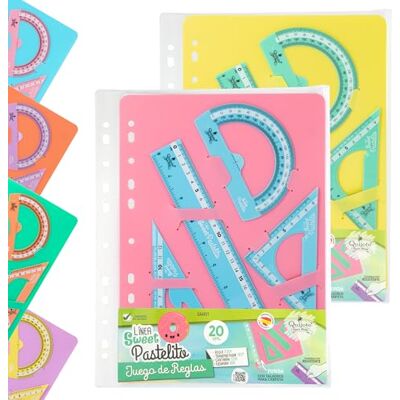 Starplast Quijote Paper World Reglas de plástico Reglas Sweet Pastelito, medidas desde 9 hasta 30cm, colores pastel, con estuche de plástico, para uso escolar o universitario Pack 2 Surtido Set Regla 20 cm Starplast Quijote Paper World Reglas de plástico Reglas Sweet Pastelito, medidas desde 9 hasta 30cm, colores pastel, con estuche de plástico, para uso escolar o universitario Pack 2 Surtido Set Regla 20 cm