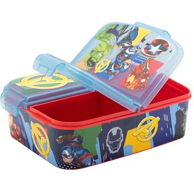 Stor Sandwichera Infantil Vengadores con 3 Compartimentos 2156ml Fiambrera Escolar Resistente Libre de BPA para Niños Stor Sandwichera Infantil Vengadores con 3 Compartimentos 2156ml Fiambrera Escolar Resistente Libre de BPA para Niños