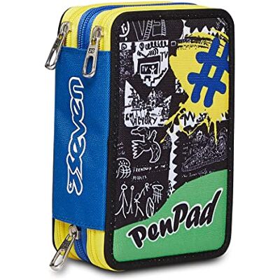 Seven Estuche Escolar 3 Compartimientos – Pen Pad, Olympian Blue con Material Incluido: Lápices, Bolígrafos y Marcadores – Gran Capacidad para Niñas, Niños y Adolescentes Seven Estuche Escolar 3 Compartimientos – Pen Pad, Olympian Blue con Material Incluido: Lápices, Bolígrafos y Marcadores – Gran Capacidad para Niñas, Niños y Adolescentes