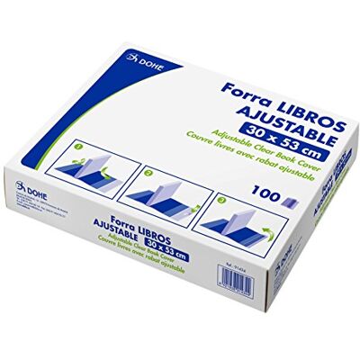 DOHE - Caja de 100 cubiertas protectoras de libros y cuadernos, Color azul, 31 x 40 cm () DOHE - Caja de 100 cubiertas protectoras de libros y cuadernos, Color azul, 31 x 40 cm ()