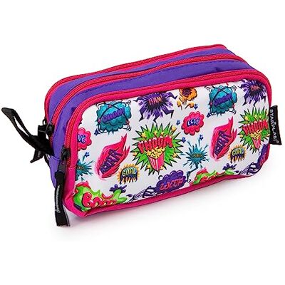 Starplast Estuche Escolar Porta Todo, 3 Cremalleras, 3 Compartimentos, Gran Capacidad, Multiuso, para Uso Escolar, Trabajo, Universidad Boom Starplast Estuche Escolar Porta Todo, 3 Cremalleras, 3 Compartimentos, Gran Capacidad, Multiuso, para Uso Escolar, Trabajo, Universidad Boom