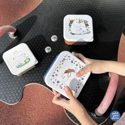 MOOMIN Petit Day – Set de 3 almuerzos para comida o merienda para niños, pequeño, mediano, grande, encajan entre sí, polipropileno MOOMIN Petit Day – Set de 3 almuerzos para comida o merienda para niños, pequeño, mediano, grande, encajan entre sí, polipropileno