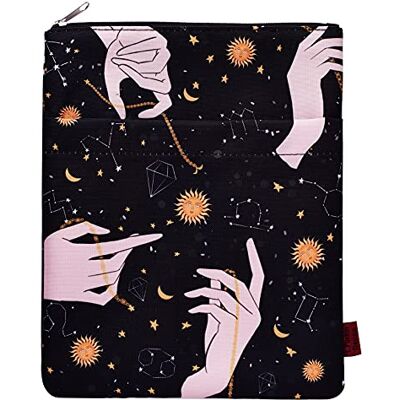 LParkin Fundas para libros con constelaciones solares, fundas para libros de bolsillo, fundas para libros con cremallera, regalos para amantes de los libros de 11 x 8,7 pulgadas LParkin Fundas para libros con constelaciones solares, fundas para libros de bolsillo, fundas para libros con cremallera, regalos para amantes de los libros de 11 x 8,7 pulgadas