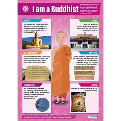 Daydream Education I am a Buddhist Carteles de educación religiosa Papel brillante de 850 mm x 594 mm (A1) Gráficos de estudios religiosos para el aula Cartas educativas Daydream Education I am a Buddhist Carteles de educación religiosa Papel brillante de 850 mm x 594 mm (A1) Gráficos de estudios religiosos para el aula Cartas educativas