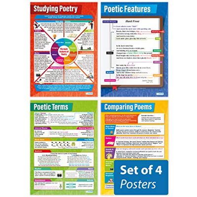 Daydream Education Posters de estudio de poesía Juego de 4 pósteres en inglés Papel brillante de 850 mm x 594 mm (A1) Carteles de aula de idiomas Tablas educativas de Daydream Education Posters de estudio de poesía Juego de 4 pósteres en inglés Papel brillante de 850 mm x 594 mm (A1) Carteles de aula de idiomas Tablas educativas de