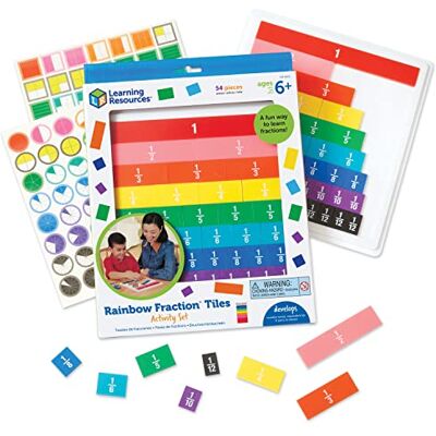 Learning Resources Azulejos de fracciones de arco iris con bandeja 10 x 32,5 x 3,3 cm Learning Resources Azulejos de fracciones de arco iris con bandeja 10 x 32,5 x 3,3 cm