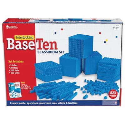 Learning Resources Set de Base Diez para el Aula con Piezas encajables Learning Resources Set de Base Diez para el Aula con Piezas encajables