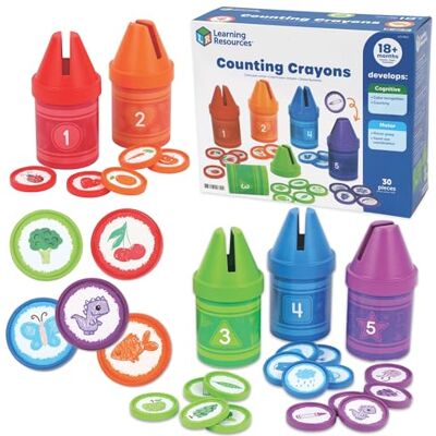 Learning Resources Crayones para Contar, Juguete de matemáticas temprano Juguetes conteo niños pequeños clasificación colores motricidad fina juguete clasificación matemáticas tempranas 18+ meses Learning Resources Crayones para Contar, Juguete de matemáticas temprano Juguetes conteo niños pequeños clasificación colores motricidad fina juguete clasificación matemáticas tempranas 18+ meses