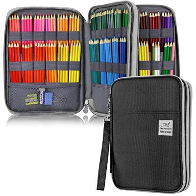 YOUSHARES Estuche de lápices de Colores con 192 Ranuras, Gran Capacidad para lápices de Colores Prismacolor, bolígrafos de Gel para Estudiantes y Artistas, Negro, Modern YOUSHARES Estuche de lápices de Colores con 192 Ranuras, Gran Capacidad para lápices de Colores Prismacolor, bolígrafos de Gel para Estudiantes y Artistas, Negro, Modern