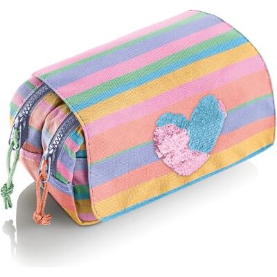Miquelrius Estuche Escolar Doble con Tapa, Portatodo Reciclado con 2 Compartimentos, Bolsillo Interior, Tiradores de Colores, Lentejuelas, Vuelta al Cole, 20 x 7,5 x 10 cm, Colorful Miquelrius Estuche Escolar Doble con Tapa, Portatodo Reciclado con 2 Compartimentos, Bolsillo Interior, Tiradores de Colores, Lentejuelas, Vuelta al Cole, 20 x 7,5 x 10 cm, Colorful
