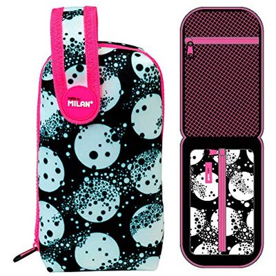 MILAN Kit Un Estuche con Contenido Moon Estuches, 19 cm, Blanco Y Negro MILAN Kit Un Estuche con Contenido Moon Estuches, 19 cm, Blanco Y Negro
