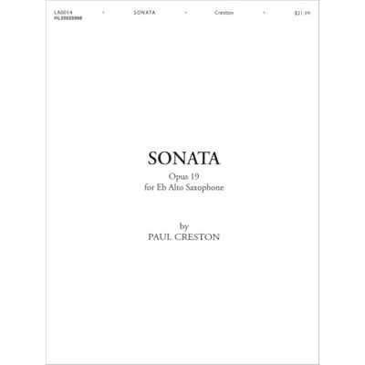 Music Sales CRESTON Sonata Op.19 para Saxofon Mib y Piano Music Sales CRESTON Sonata Op.19 para Saxofon Mib y Piano