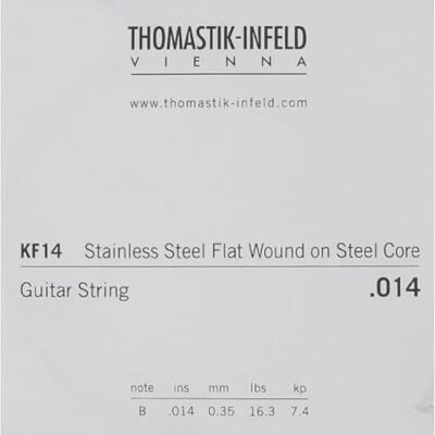 Thomastik-Infeld Thomastik Cuerda Si2 .014fw alambre plano de acero inoxidable sobre alma de acero para Guitarra Clásica Classic S Series juego KF110 Thomastik-Infeld Thomastik Cuerda Si2 .014fw alambre plano de acero inoxidable sobre alma de acero para Guitarra Clásica Classic S Series juego KF110