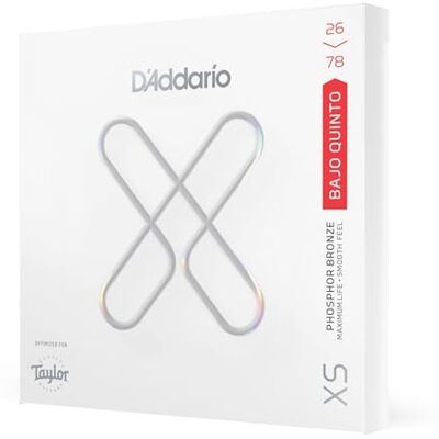 D'Addario Cuerdas Bajo Quinto Cuerdas revestidas de bronce fosforoso XS Desarrolladas con guitarras Taylor Juego de 10 cuerdas D'Addario Cuerdas Bajo Quinto Cuerdas revestidas de bronce fosforoso XS Desarrolladas con guitarras Taylor Juego de 10 cuerdas