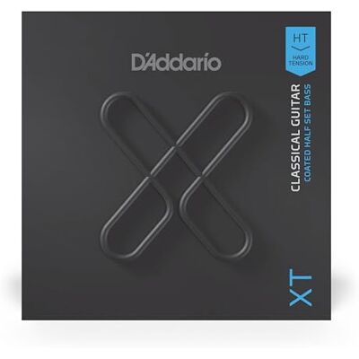 D'Addario Cuerdas de guitarra XT Dynacore Cuerdas de guitarra clásica Medios juegos, tensión dura, cobre chapado en plata, Dynacore D'Addario Cuerdas de guitarra XT Dynacore Cuerdas de guitarra clásica Medios juegos, tensión dura, cobre chapado en plata, Dynacore