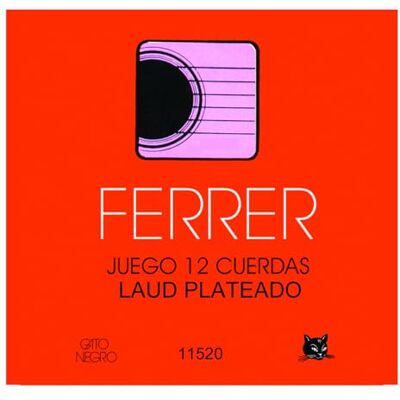Gato Negro Ferrer Juego de Cuerdas para Laúd Plata 12 Cuerdas Acero Plateado Fabricado Artesanalmente en España desde 1868 Gato Negro Ferrer Juego de Cuerdas para Laúd Plata 12 Cuerdas Acero Plateado Fabricado Artesanalmente en España desde 1868