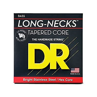 DR Strings DR TMLH-45 Cuello largo Tapered Stainless Steel, juego de guitarra baja, Light to Medium 45-100 DR Strings DR TMLH-45 Cuello largo Tapered Stainless Steel, juego de guitarra baja, Light to Medium 45-100