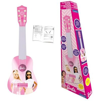 LEXIBOOK , Barbie Mi Primera Guitarra, Guitarra 21", 6 cuerdas de nailon, guía de aprendizaje incluida, rosa LEXIBOOK , Barbie Mi Primera Guitarra, Guitarra 21", 6 cuerdas de nailon, guía de aprendizaje incluida, rosa