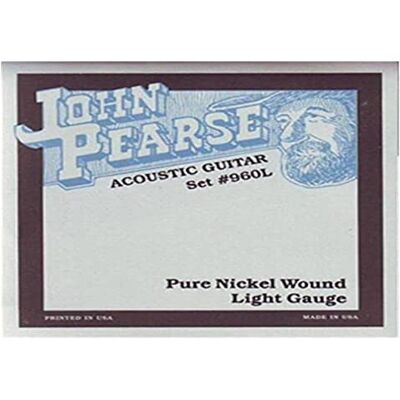 John Pearse Strings Strings para guitarra acústica – Enrollado de níquel puro – Calibre ligero 012/054 John Pearse Strings Strings para guitarra acústica – Enrollado de níquel puro – Calibre ligero 012/054