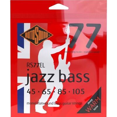 Rotosound Cuerdas para bajo eléctrico JAZZ 77 MONEL FLATWOUND 4-Cuerdas FLATW XL SCALE Standard 45-105 Rotosound Cuerdas para bajo eléctrico JAZZ 77 MONEL FLATWOUND 4-Cuerdas FLATW XL SCALE Standard 45-105