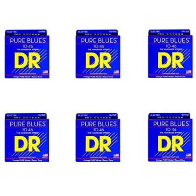 DR Strings DR- Cuerdas DR Blues Pure Nickel Wrap Round Core 10-46 Paquete de 6 DR Strings DR- Cuerdas DR Blues Pure Nickel Wrap Round Core 10-46 Paquete de 6