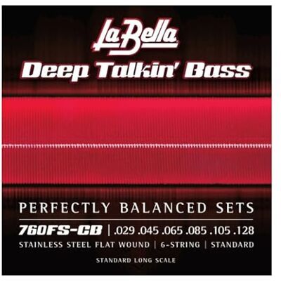 La Bella Deep Talkin' Bass 6 cuerdas de acero inoxidable Fltwnd 29-128 La Bella Deep Talkin' Bass 6 cuerdas de acero inoxidable Fltwnd 29-128