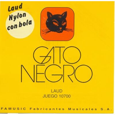 Gato Negro Juego de cuerdas para Laúd NYLON 12 cdas nylon y entorchadas nylon Ferrer . Cuerdas dobles. LA-MI-SI-FA#-DO#-SOL# Fabricado artesanalmente en España desde 1868. Gato Negro Juego de cuerdas para Laúd NYLON 12 cdas nylon y entorchadas nylon Ferrer . Cuerdas dobles. LA-MI-SI-FA#-DO#-SOL# Fabricado artesanalmente en España desde 1868.