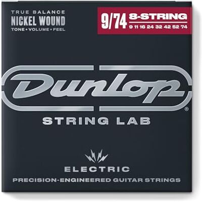 Dunlop Juego de 8 cuerdas eléctricas Hybrid Extra-Light 9-74 Dunlop Juego de 8 cuerdas eléctricas Hybrid Extra-Light 9-74