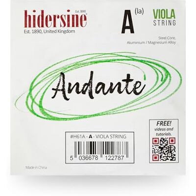 Hidersine Cuerda Andante SINGLE A para VIOLA. Núcleo de acero, cuerda de aleación para mayor durabilidad y facilidad de tocar. Gran tono y gran valor. Ideal para todos los estudiantes de viola. Solo Hidersine Cuerda Andante SINGLE A para VIOLA. Núcleo de acero, cuerda de aleación para mayor durabilidad y facilidad de tocar. Gran tono y gran valor. Ideal para todos los estudiantes de viola. Solo
