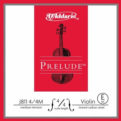 D'Addario 10 Prelude 4/4 violín E Solo medio de cuerdas D'Addario 10 Prelude 4/4 violín E Solo medio de cuerdas