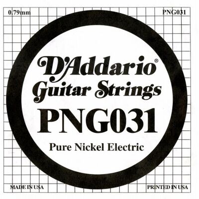 D'Addario Pure Nickel Electric Guitar Single String, .031 D'Addario Pure Nickel Electric Guitar Single String, .031