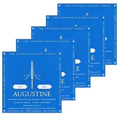 Augustine 5 x Blue de cuerdas de nailon (fuerte) clásica de guitarra de cuerdas de Juego Augustine 5 x Blue de cuerdas de nailon (fuerte) clásica de guitarra de cuerdas de Juego