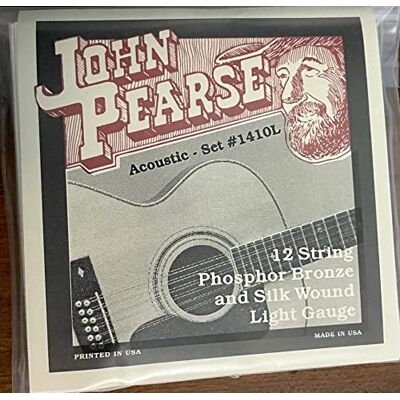 John Pearse Strings® 1410L para guitarra acústica de 12 cuerdas, bronce fósforo y herida de seda, calibre ligero 10-49 John Pearse Strings® 1410L para guitarra acústica de 12 cuerdas, bronce fósforo y herida de seda, calibre ligero 10-49
