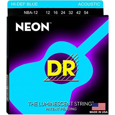 DR Strings Dr cuerdas 12 – 54 Medium Juego hecho a mano con revestimiento de Neon Hi-Def azul acústica cuerdas DR Strings Dr cuerdas 12 – 54 Medium Juego hecho a mano con revestimiento de Neon Hi-Def azul acústica cuerdas