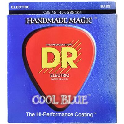 DR Strings Dr cuerdas cbb45 45 – 105 Cuerdas De Graves Juego de tamaño mediano con revestimiento de hecho a mano de color azul DR Strings Dr cuerdas cbb45 45 – 105 Cuerdas De Graves Juego de tamaño mediano con revestimiento de hecho a mano de color azul