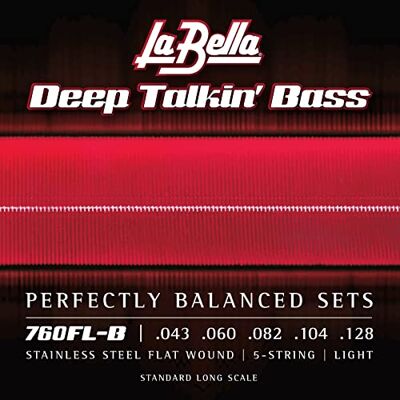 La Bella profundo Talkin 'Bass 5 cuerdas de acero inoxidable Fltwnd 43-128 La Bella profundo Talkin 'Bass 5 cuerdas de acero inoxidable Fltwnd 43-128