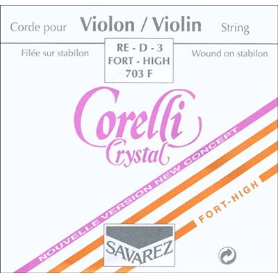 Corelli Cuerdas para violín Crystal D Stabilon Nylon/Plata umson Forte Corelli Cuerdas para violín Crystal D Stabilon Nylon/Plata umson Forte