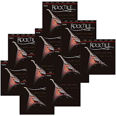 ROCKTILE Cuerdas para Guitarras Eléctricas Super Light Paquete de 10 ROCKTILE Cuerdas para Guitarras Eléctricas Super Light Paquete de 10