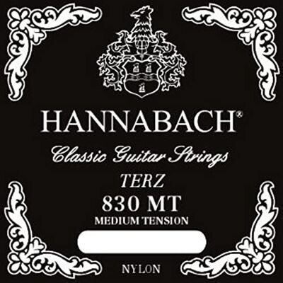 Hannabach Cuerdas para guitarra clásica Serie 830 Tensión media para guitarra tercio, escala 540 mm Juego de 6 cuerdas 830MT54 Hannabach Cuerdas para guitarra clásica Serie 830 Tensión media para guitarra tercio, escala 540 mm Juego de 6 cuerdas 830MT54