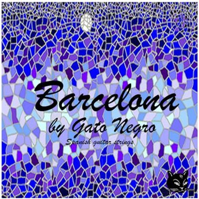 Gato Negro Barcelona Juego de Cuerdas para Guitarra Clásica, Nylon Transparente y Bajos Plateados, Tensión Media, Fabricado Artesanalmente en España desde 1868 Gato Negro Barcelona Juego de Cuerdas para Guitarra Clásica, Nylon Transparente y Bajos Plateados, Tensión Media, Fabricado Artesanalmente en España desde 1868
