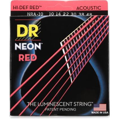 DR Strings A-Guitar Strings 10-48 Hi-Def Red DR Strings A-Guitar Strings 10-48 Hi-Def Red