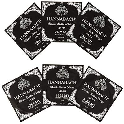 Hannabach Cuerdas para guitarra clásica Serie 836 Tensión Media para guitarra alto, escala 540 mm Juego de 6 cuerdas 836MT Hannabach Cuerdas para guitarra clásica Serie 836 Tensión Media para guitarra alto, escala 540 mm Juego de 6 cuerdas 836MT